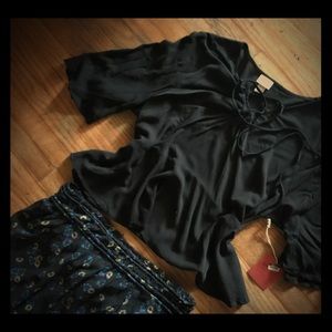 2piece boho style MaxiSheerSkirt & Black LaceUp